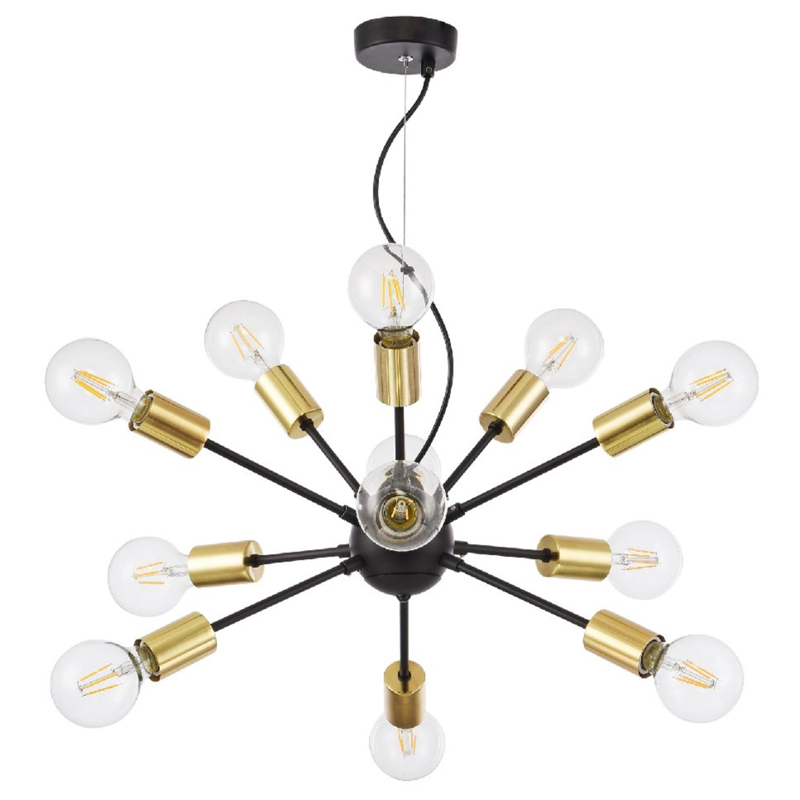 Люстра Sputnik 12 Black and Gold Черный Золотой Люстра Sputnik 12 Black and Gold Черный Золотой в Брянске | Loft Concept