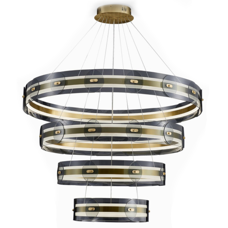 Люстра Gold 3 ring horizontal chandelier Прозрачный Латунь в Брянске | Loft Concept 