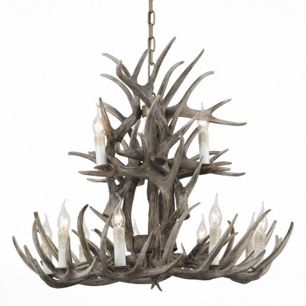 Люстра Hornland Chandelier 12 Grey Серый Люстра Hornland Chandelier 12 Grey Серый в Брянске | Loft Concept