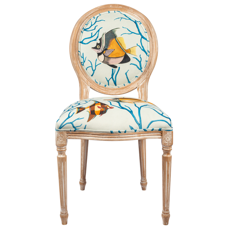 Мягкий стул Seabed Print 12 Мульти Бежевый в Брянске | Loft Concept 