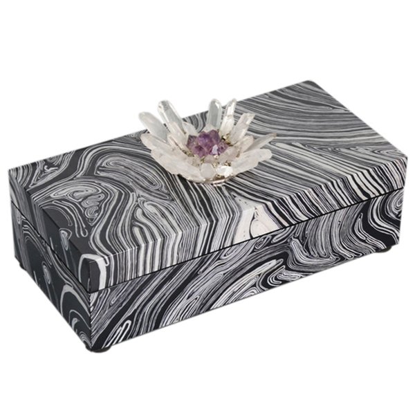 Шкатулка stone Flower Gray Серый Шкатулка stone Flower Gray Серый в Брянске | Loft Concept