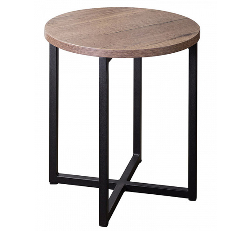 Приставной стол Industrial Oak Heidi Side Table Черный Дерево Табак Приставной стол Industrial Oak Heidi Side Table Черный Дерево Табак в Брянске | Loft Concept