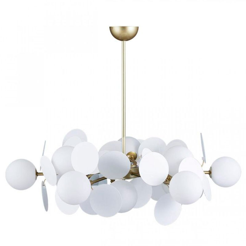 Люстра MATISSE Chandelier White 12 ламп Белый Золотой Люстра MATISSE Chandelier White 12 ламп Белый Золотой в Брянске | Loft Concept
