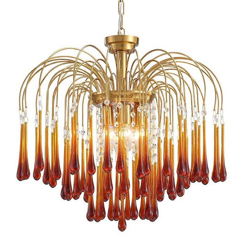 Дизайнерская люстра Amber Drops Chandelier Золотой Янтарный Дизайнерская люстра Amber Drops Chandelier Золотой Янтарный в Брянске | Loft Concept