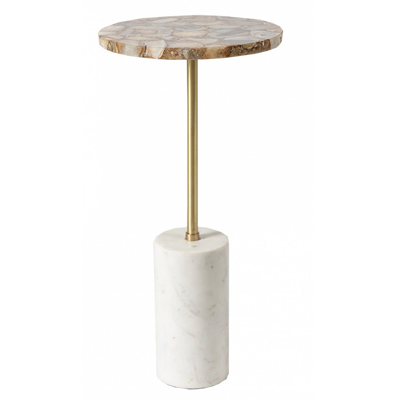 Приставной столик Agate & Marble Бежевый Серый Приставной столик Agate & Marble Бежевый Серый в Брянске | Loft Concept
