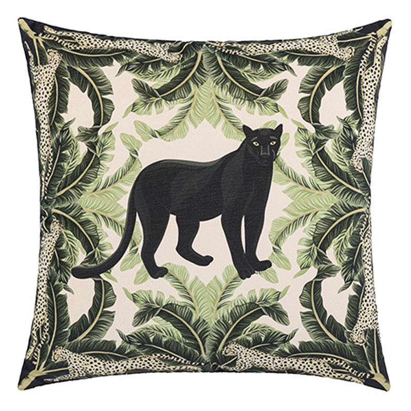 Декоративная подушка Черная Пантера Black Panther Cushion Бежевый Черный Зеленый Декоративная подушка Черная Пантера Black Panther Cushion Бежевый Черный Зеленый в Брянске | Loft Concept