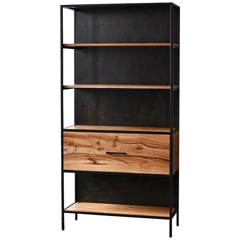 Стеллаж Terrel Industrial Metal Rust Rack Черный Коричневый Стеллаж Terrel Industrial Metal Rust Rack Черный Коричневый в Брянске | Loft Concept