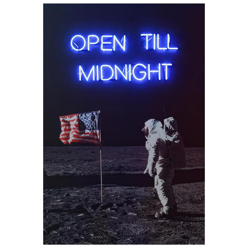 Дизайнерский Постер Неоновый светящийся Moon Landing Мульти Дизайнерский Постер Неоновый светящийся Moon Landing Мульти в Брянске | Loft Concept