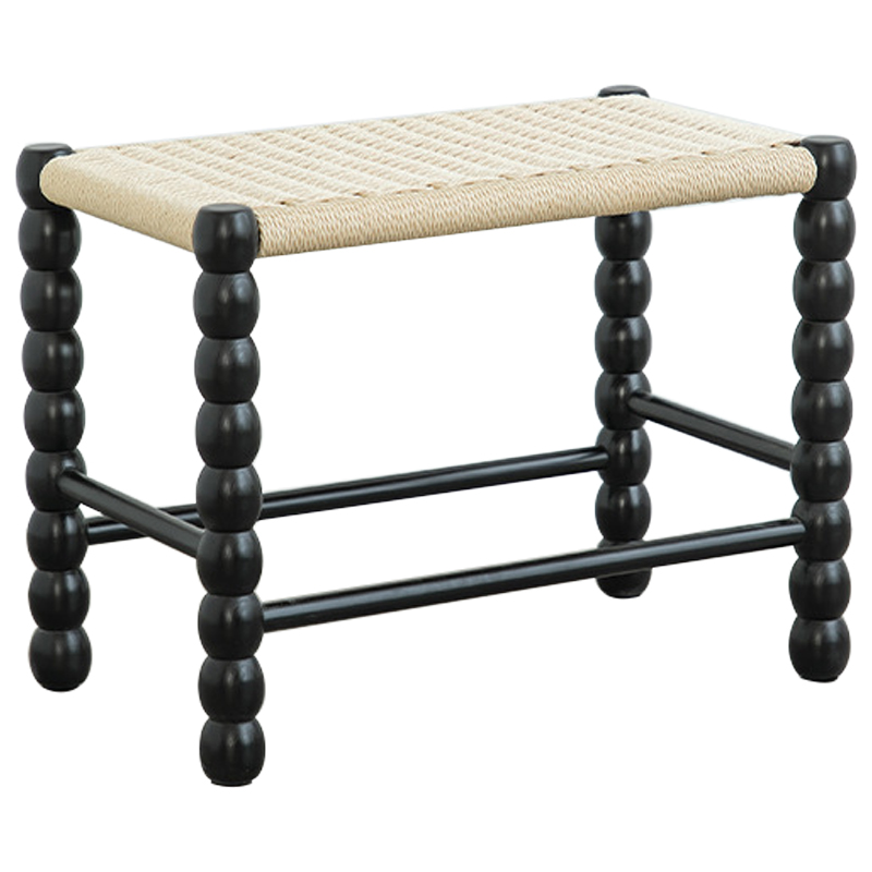 Банкетка French Corner Banquet Black 60 см Черный Бежевый Банкетка French Corner Banquet Black 60 см Черный Бежевый в Брянске | Loft Concept