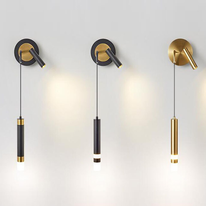 Бра-спот с подвесным светильником Spot Sconce Hanging Lamp Черный Латунь Бра-спот с подвесным светильником Spot Sconce Hanging Lamp Черный Латунь в Брянске | Loft Concept