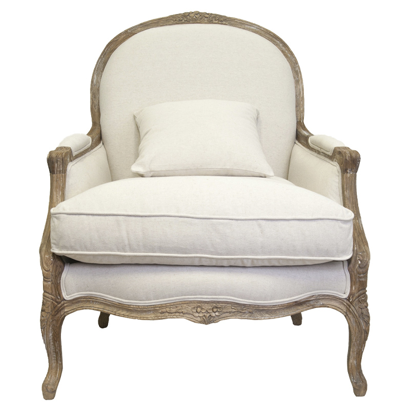 Кресло Ava Classical Armchair beige flax Бежевый Коричневый в Брянске | Loft Concept 