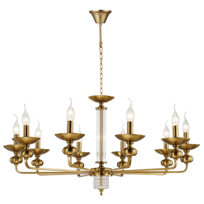 Люстра бронзового цвета со стеклянным декором Candelabrum D91 см Бронза Прозрачный Люстра бронзового цвета со стеклянным декором Candelabrum D91 см Бронза Прозрачный в Брянске | Loft Concept