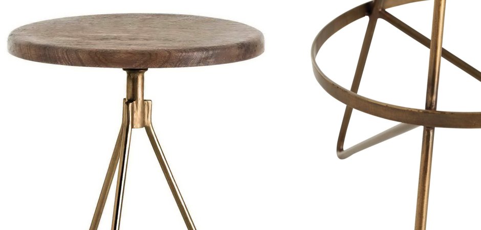Барный стул Industrial Vintage Brass Iron Swivel Bar Stool Барный стул Industrial Vintage Brass Iron Swivel Bar Stool - Loft-Concept в Брянске