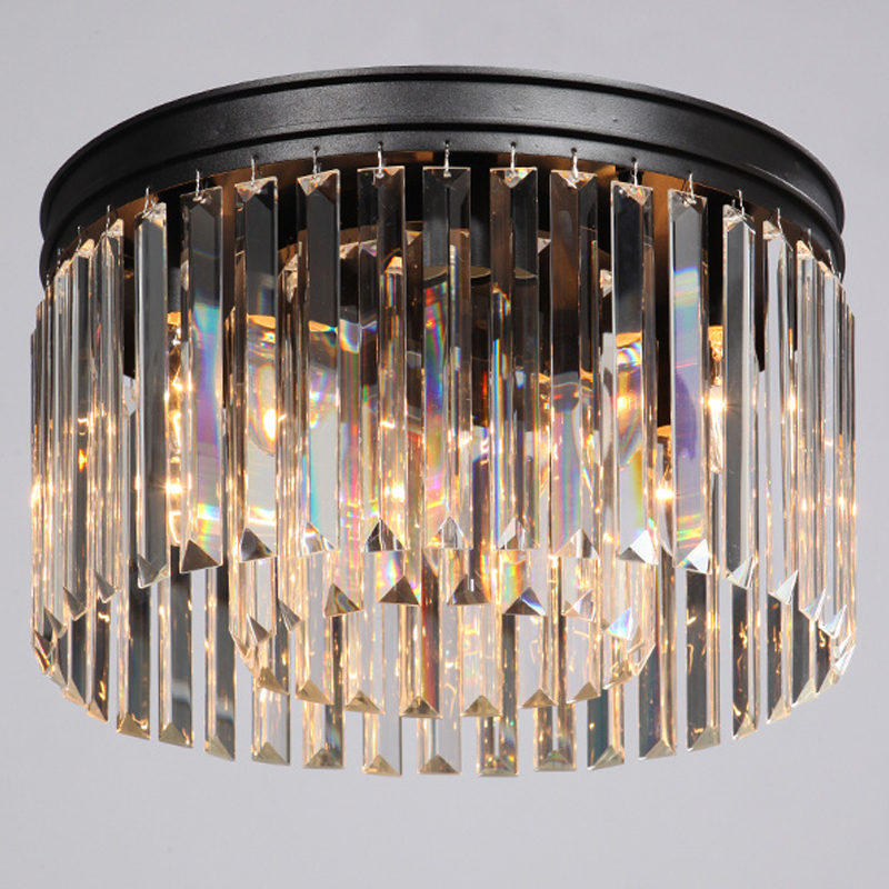 Потолочный светильник ODEON CLEAR GLASS Prism Round 2-TIER 40 см Черный Потолочный светильник ODEON CLEAR GLASS Prism Round 2-TIER 40 см Черный в Брянске | Loft Concept