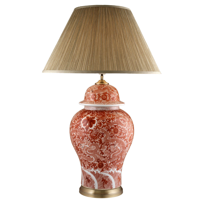 Настольная лампа Eichholtz Table Lamp Palmarito Белый Красный Бежевый в Брянске | Loft Concept 