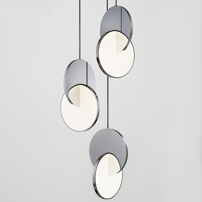 Подвесной светильник Eclipse Pendant Light Хром Белый в Брянске | Loft Concept 