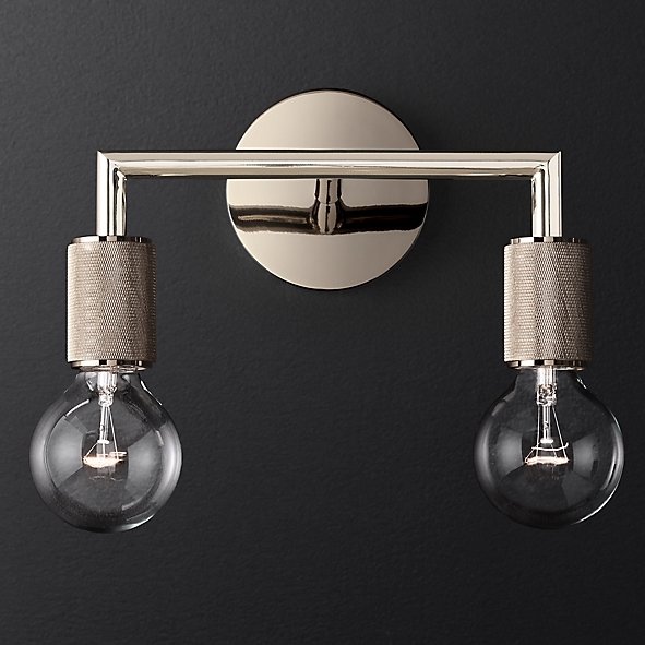 Бра RH Utilitaire Double Sconce Silver Никель Бра RH Utilitaire Double Sconce Silver Никель в Брянске | Loft Concept