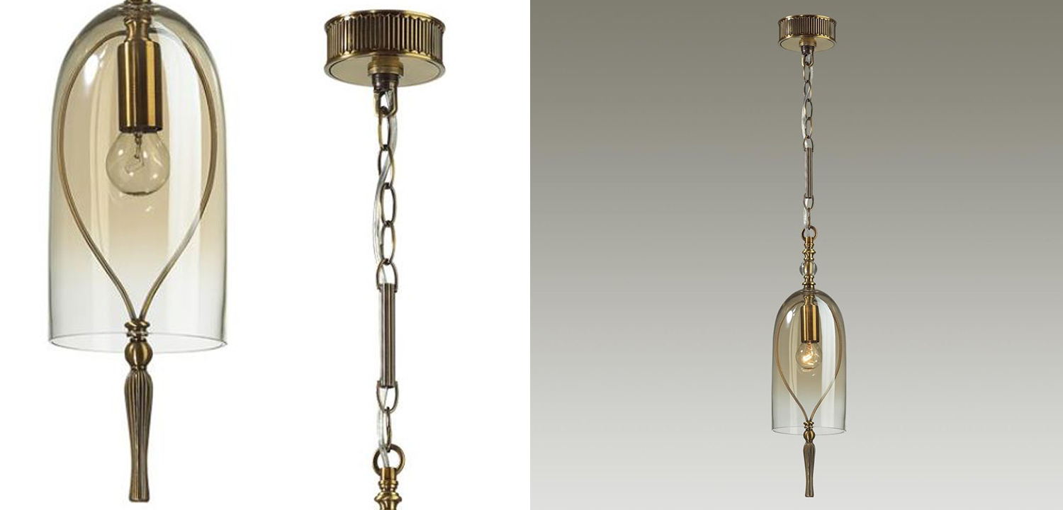 Подвесной светильник Glass Dome Bronze 12 - фото