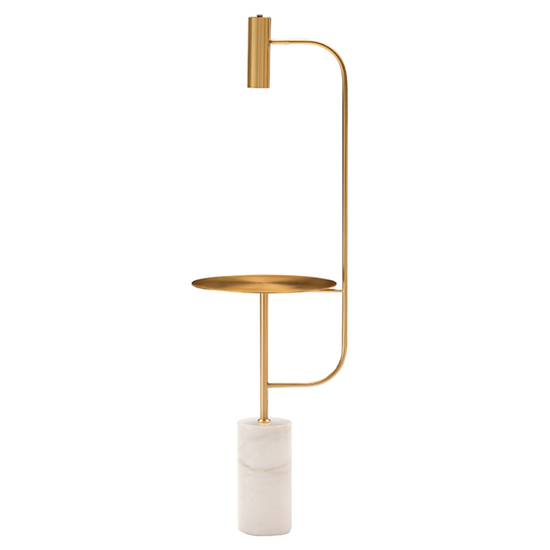Торшер Marble Floor Lamp Латунь Белый Торшер Marble Floor Lamp Латунь Белый в Брянске | Loft Concept