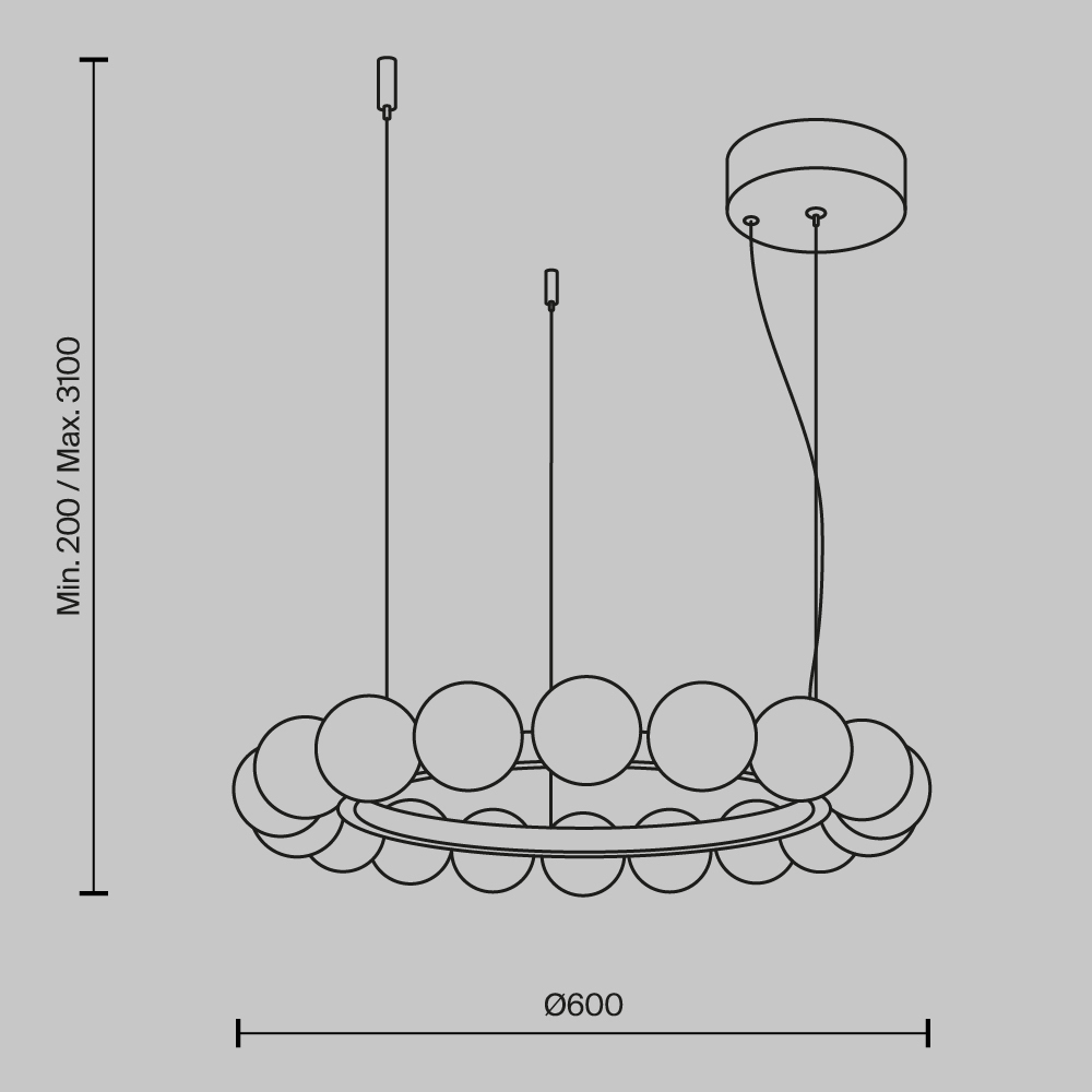 Люстра подвесная Ambre 3000К в Брянске