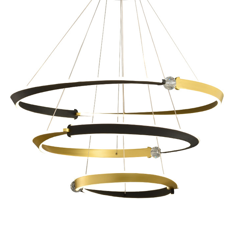 Люстра Кольца Ring Horizontal Cyril Три кольца Черный Золотой Черный Золотой Люстра Кольца Ring Horizontal Cyril Три кольца Черный Золотой Черный Золотой в Брянске | Loft Concept
