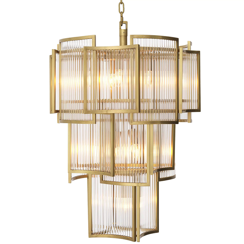 Люстра Eichholtz Chandelier Jet Set Brass Прозрачное Стекло Латунь Люстра Eichholtz Chandelier Jet Set Brass Прозрачное Стекло Латунь в Брянске | Loft Concept