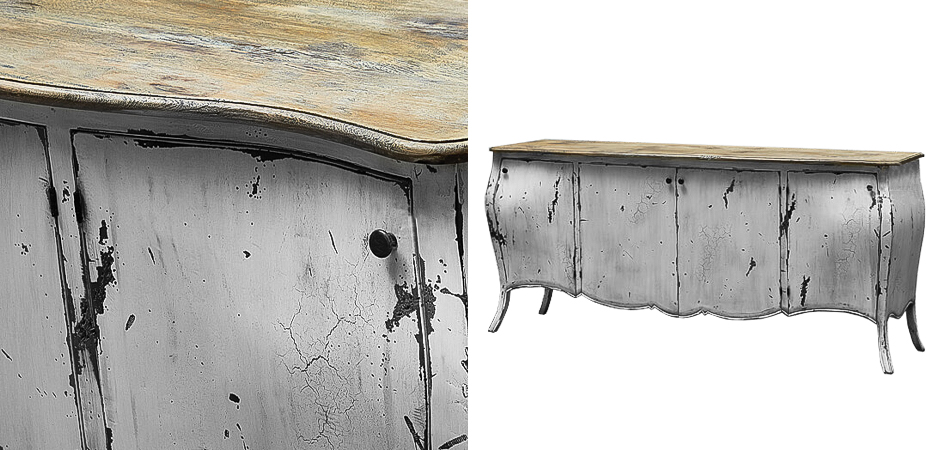 Комод длинный в стиле прованс White Vintage Commode Белый Комод длинный в стиле прованс White Vintage Commode Белый - Loft-Concept в Брянске
