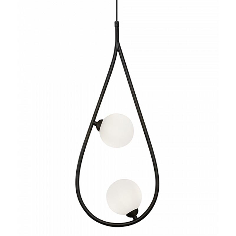 Люстра Marcan 2 Ball Chandelier Black Черный Белый Люстра Marcan 2 Ball Chandelier Black Черный Белый в Брянске | Loft Concept