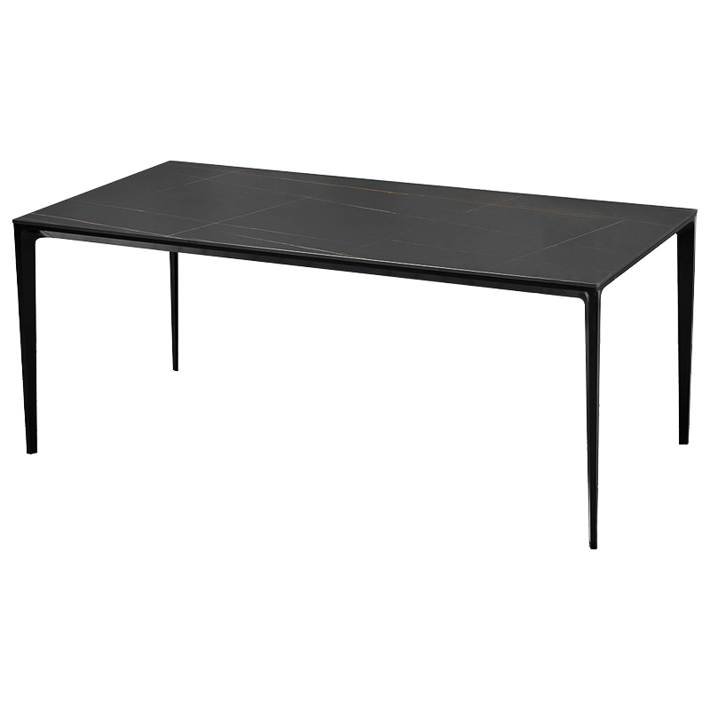 Обеденный стол чёрный с каменной столешницей Benton Dinner Table Черный Обеденный стол чёрный с каменной столешницей Benton Dinner Table Черный в Брянске | Loft Concept