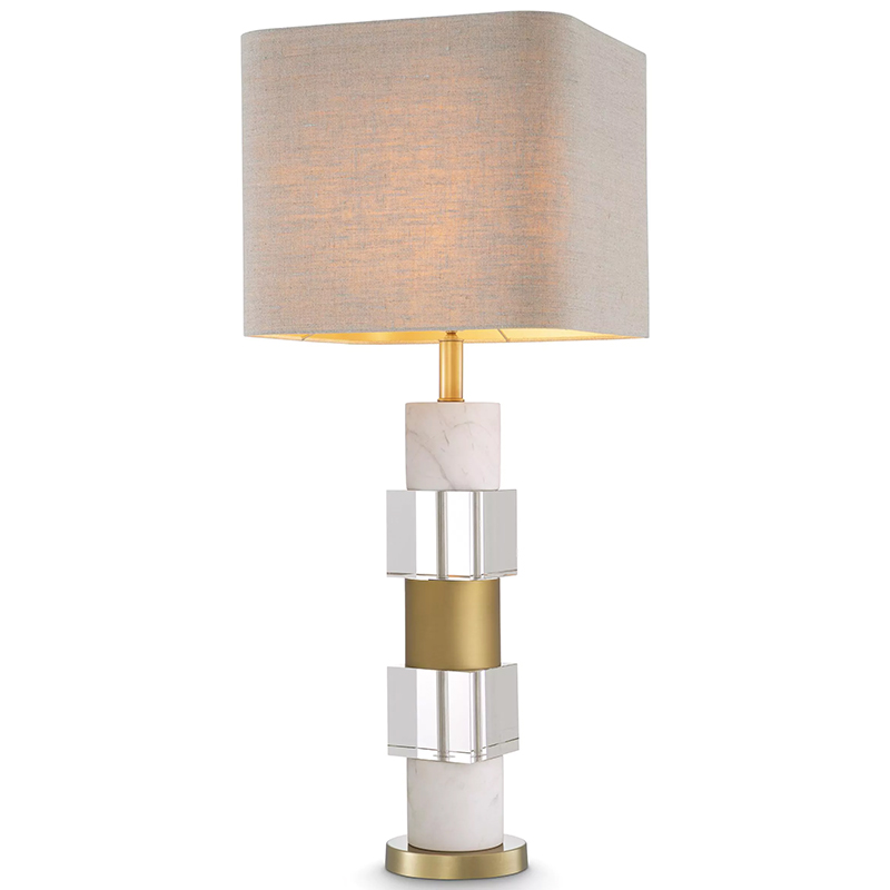 Настольная лампа Eichholtz Table Lamp Cullingham White Marble Прозрачное Стекло Белый Мрамор Bianco Бежево-серый Латунь Настольная лампа Eichholtz Table Lamp Cullingham White Marble Прозрачное Стекло Белый Мрамор Bianco Бежево-серый Латунь в Брянске | Loft Concept
