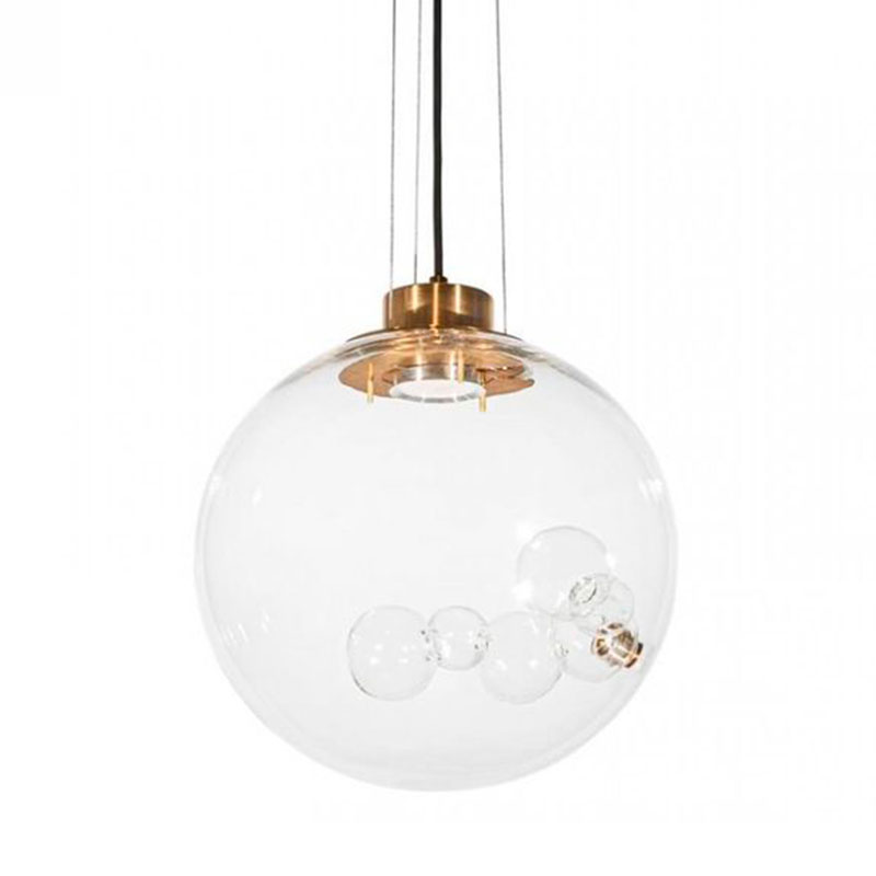 Подвесной светильник Lamps Inside Bubbles side round Золотой Прозрачный Подвесной светильник Lamps Inside Bubbles side round Золотой Прозрачный в Брянске | Loft Concept