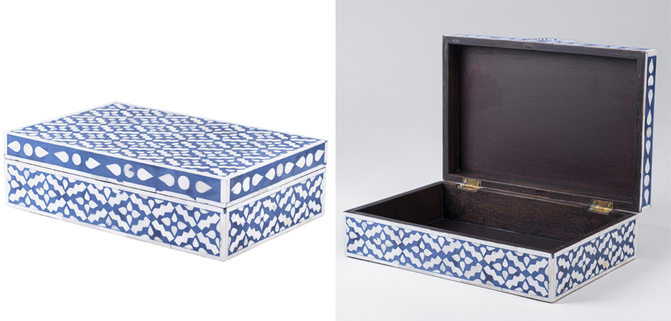 Шкатулка инкрустация костью Pattern Inlay Box Indigo Шкатулка инкрустация костью Pattern Inlay Box Indigo - Loft-Concept в Брянске