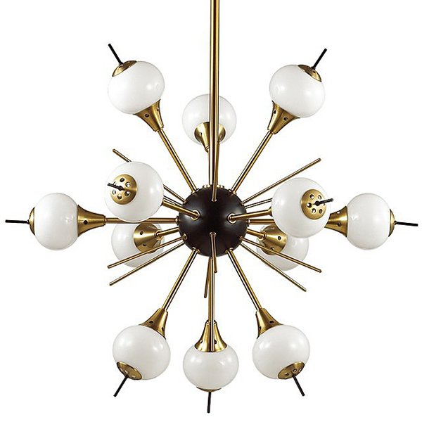White Glass Globes Sputnik Chandelier Бронза Белый White Glass Globes Sputnik Chandelier Бронза Белый в Брянске | Loft Concept