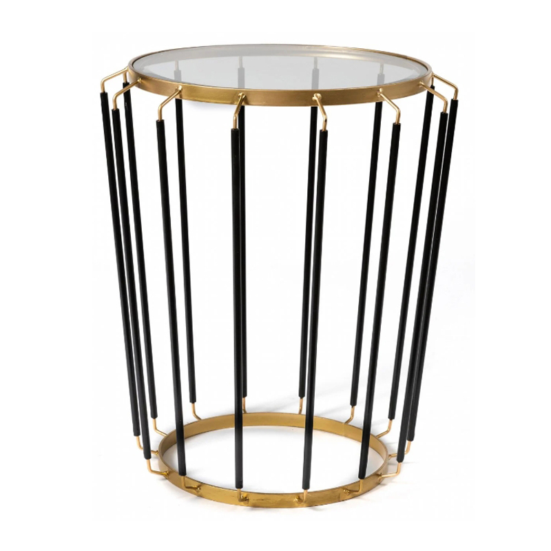 Приставной стол Glass-Top Table Черный матовое золото в Брянске | Loft Concept 