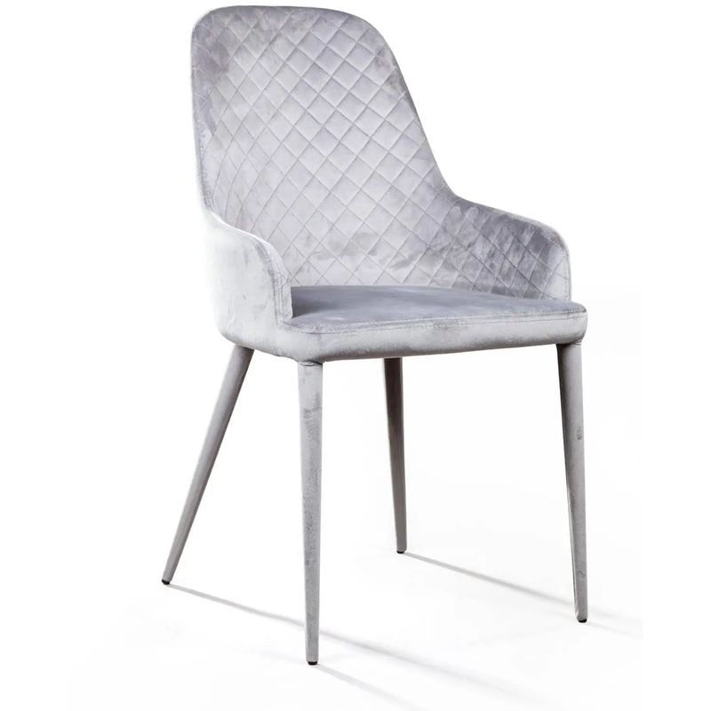 Стул Douglas Rhombus Chair Серый Велюр Светло-серый Стул Douglas Rhombus Chair Серый Велюр Светло-серый в Брянске | Loft Concept