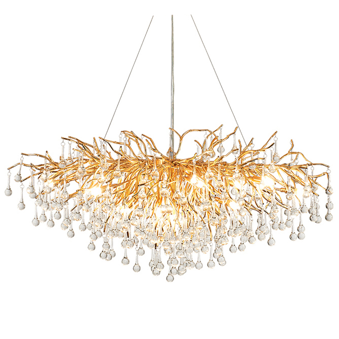 Люстра Droplet Chandelier circle Золотой Прозрачное Стекло Шампань Люстра Droplet Chandelier circle Золотой Прозрачное Стекло Шампань в Брянске | Loft Concept