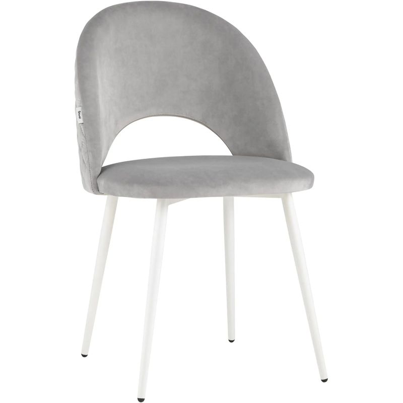 Стул CLIFF Chair Светло-Серый Велюр Светло-серый Белый в Брянске | Loft Concept 