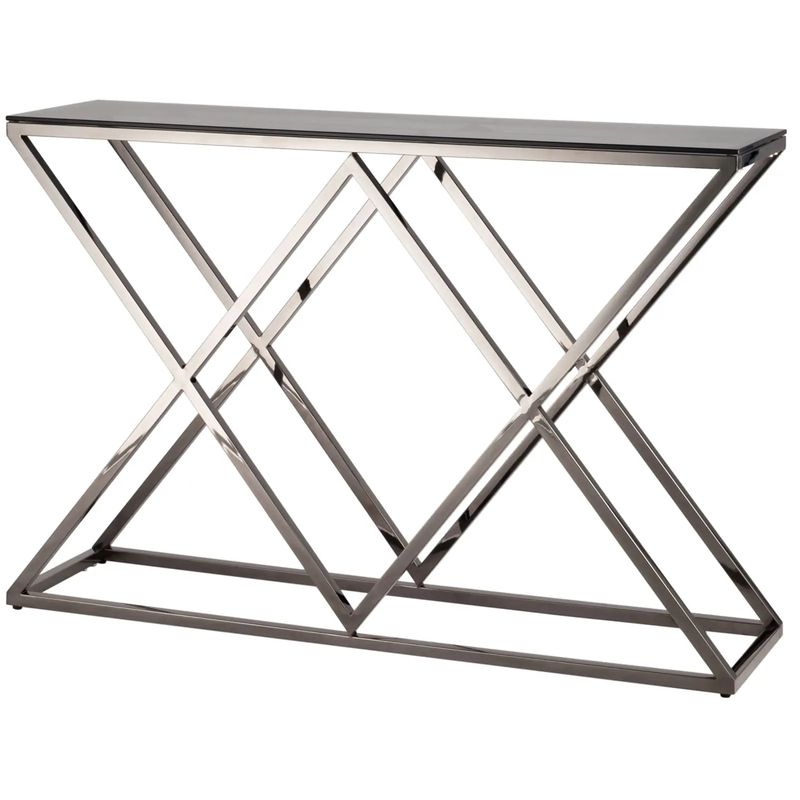 Консоль Geometry Rhombus Dark Chrome Темный хром Стекло Смок Консоль Geometry Rhombus Dark Chrome Темный хром Стекло Смок в Брянске | Loft Concept