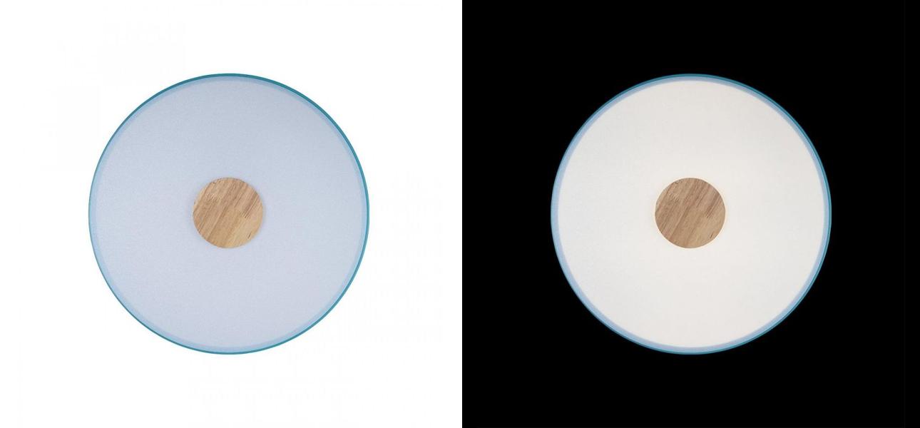 Потолочный светильник Wooden Wheels Blue диаметр 40 - фото №1