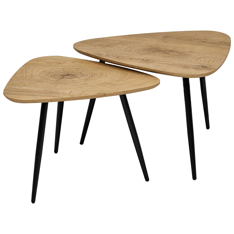 Комплект кофейных столиков треугольной формы Axl Coffee Table Древесина Черный Комплект кофейных столиков треугольной формы Axl Coffee Table Древесина Черный в Брянске | Loft Concept