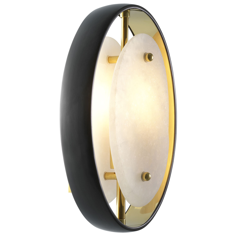 Бра Eichholtz Wall Lamp Trissoni Глянцевое золото Прозрачный Белый Бра Eichholtz Wall Lamp Trissoni Глянцевое золото Прозрачный Белый в Брянске | Loft Concept