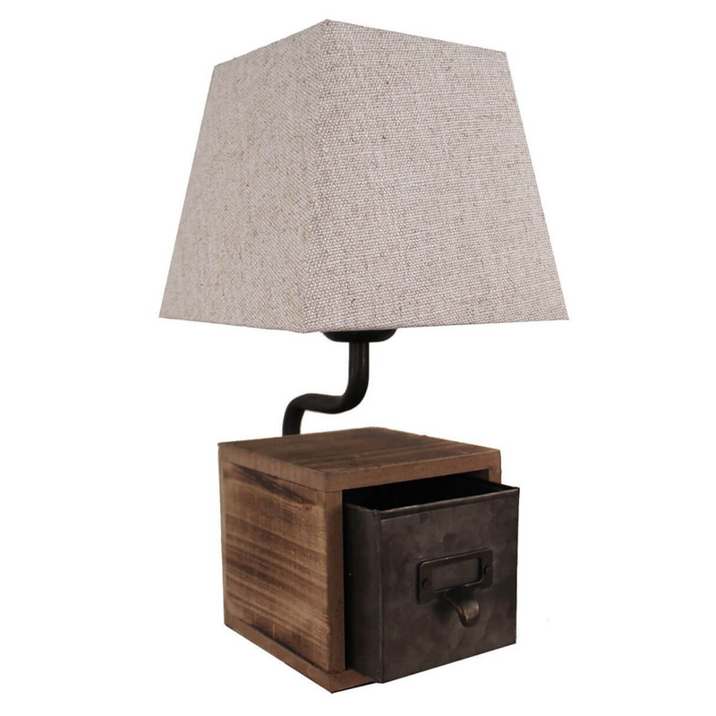 Настольная лампа Loft lamp with box Бежевый Коричневый Настольная лампа Loft lamp with box Бежевый Коричневый в Брянске | Loft Concept