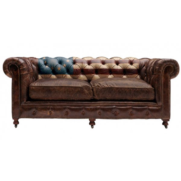 Диван Chesterfield Rebel Sofa Stars & Stripes Andrew Martin Коричневый Диван Chesterfield Rebel Sofa Stars & Stripes Andrew Martin Коричневый в Брянске | Loft Concept