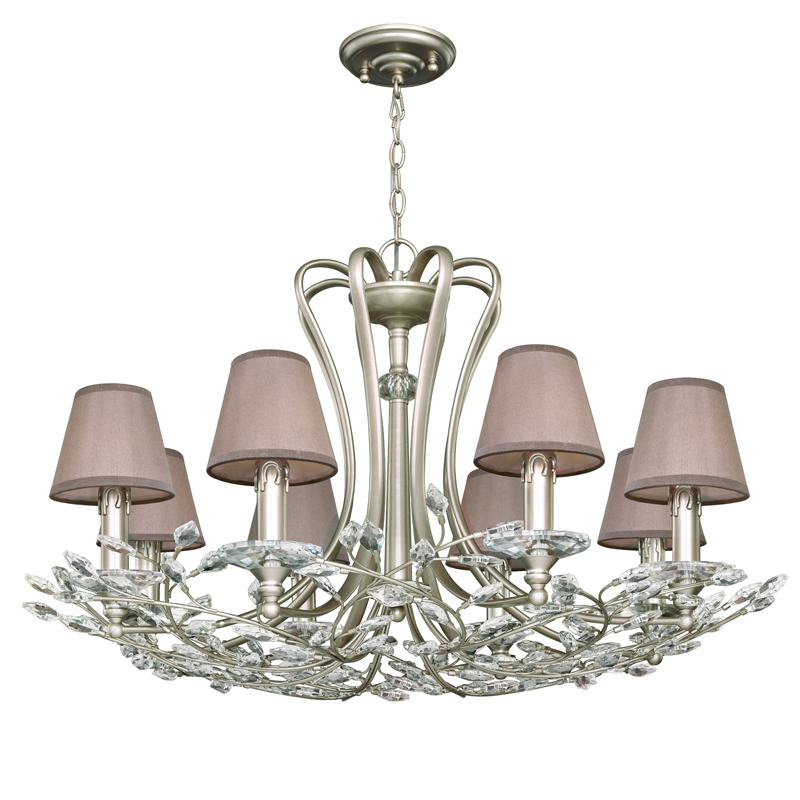 Люстра Loretta Chandelier grey Белое золото винтаж Прозрачный Серый Люстра Loretta Chandelier grey Белое золото винтаж Прозрачный Серый в Брянске | Loft Concept