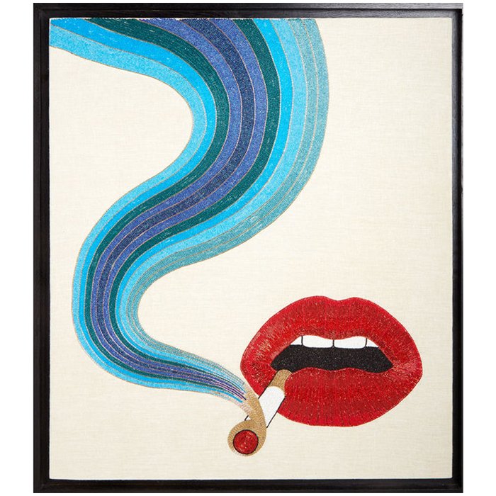 Smolder Beaded Wall Art панно из бисера Морская синь Красный Smolder Beaded Wall Art панно из бисера Морская синь Красный в Брянске | Loft Concept