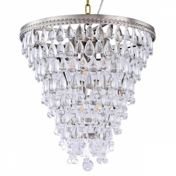 Люстра Clarissa Glass Drop Pendant 46 Nickel Хром Люстра Clarissa Glass Drop Pendant 46 Nickel Хром в Брянске | Loft Concept