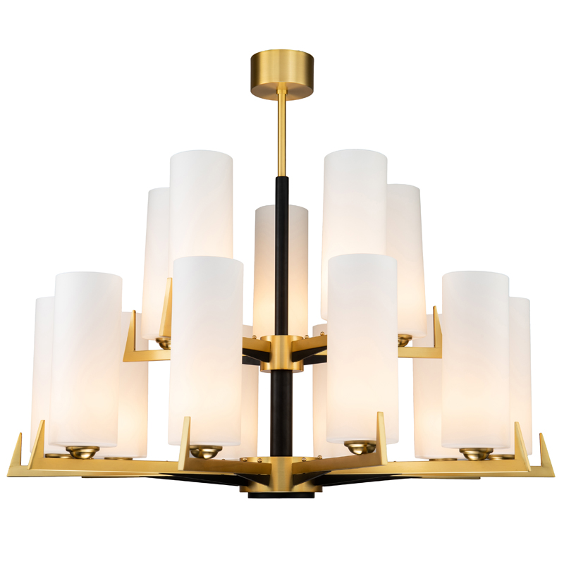 Люстра Benoit Chandelier 98 Латунь Белое матовое стекло Черный Люстра Benoit Chandelier 98 Латунь Белое матовое стекло Черный в Брянске | Loft Concept