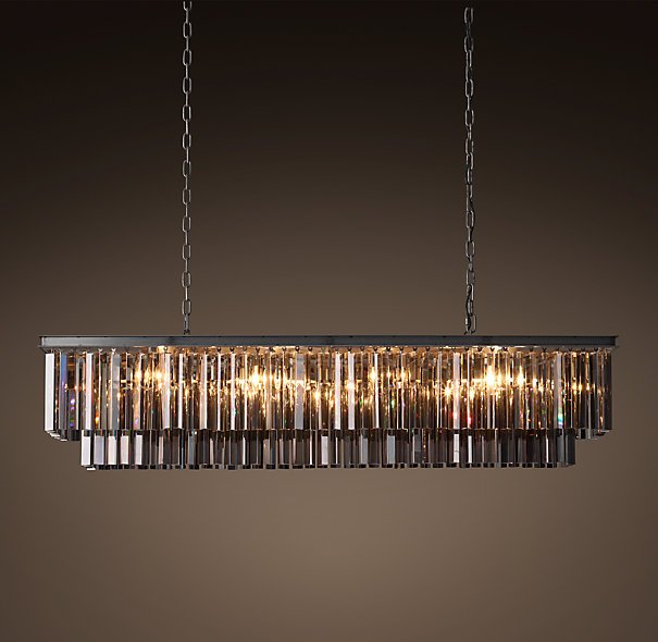 Люстра RH 1920s Odeon Smoke Glass Fringe Black iron 125 Черный Люстра RH 1920s Odeon Smoke Glass Fringe Black iron 125 Черный в Брянске | Loft Concept