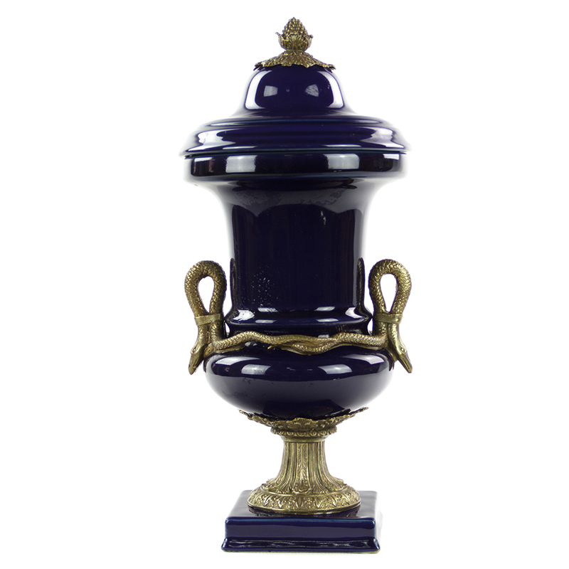 Ваза Selenia Blue Vase Bronze Serpents Синий Бронза Ваза Selenia Blue Vase Bronze Serpents Синий Бронза в Брянске | Loft Concept