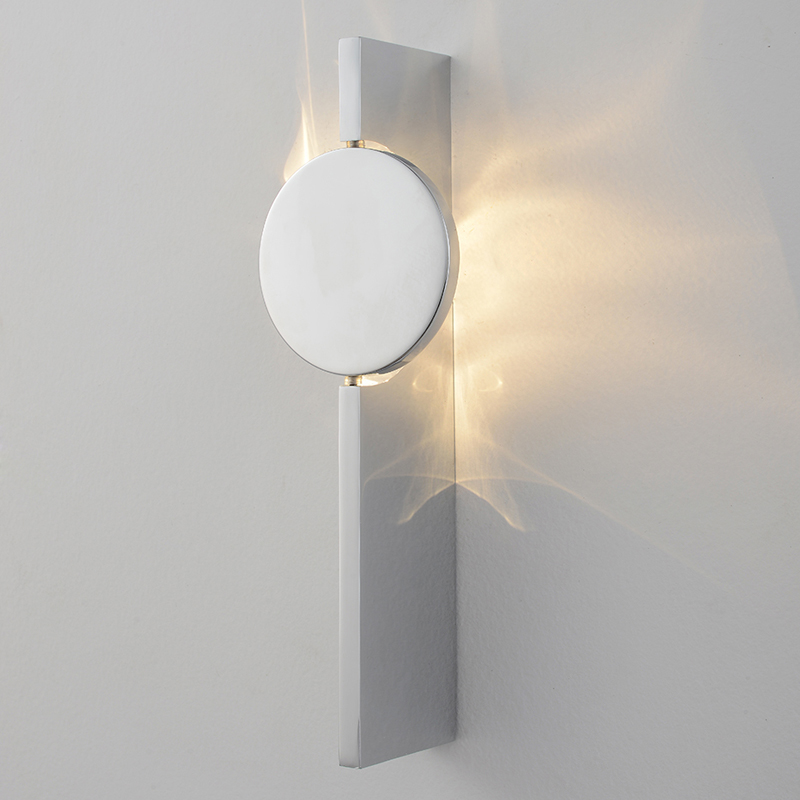 Бра с круглым зеркальным диском на прямоугольном соновании Reflection Circle Glow Хром Бра с круглым зеркальным диском на прямоугольном соновании Reflection Circle Glow Хром в Брянске | Loft Concept